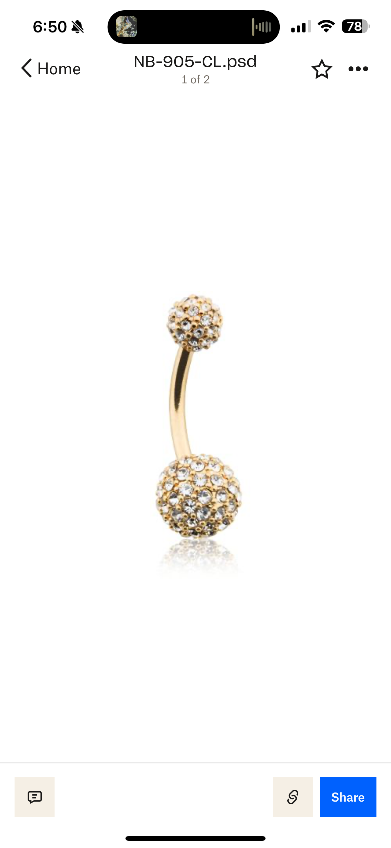 Gold Sprinkled Diamonds Full Dome Cluster Belly Button Ring. Belly Piercing. Belly Ring. Navel Ring.