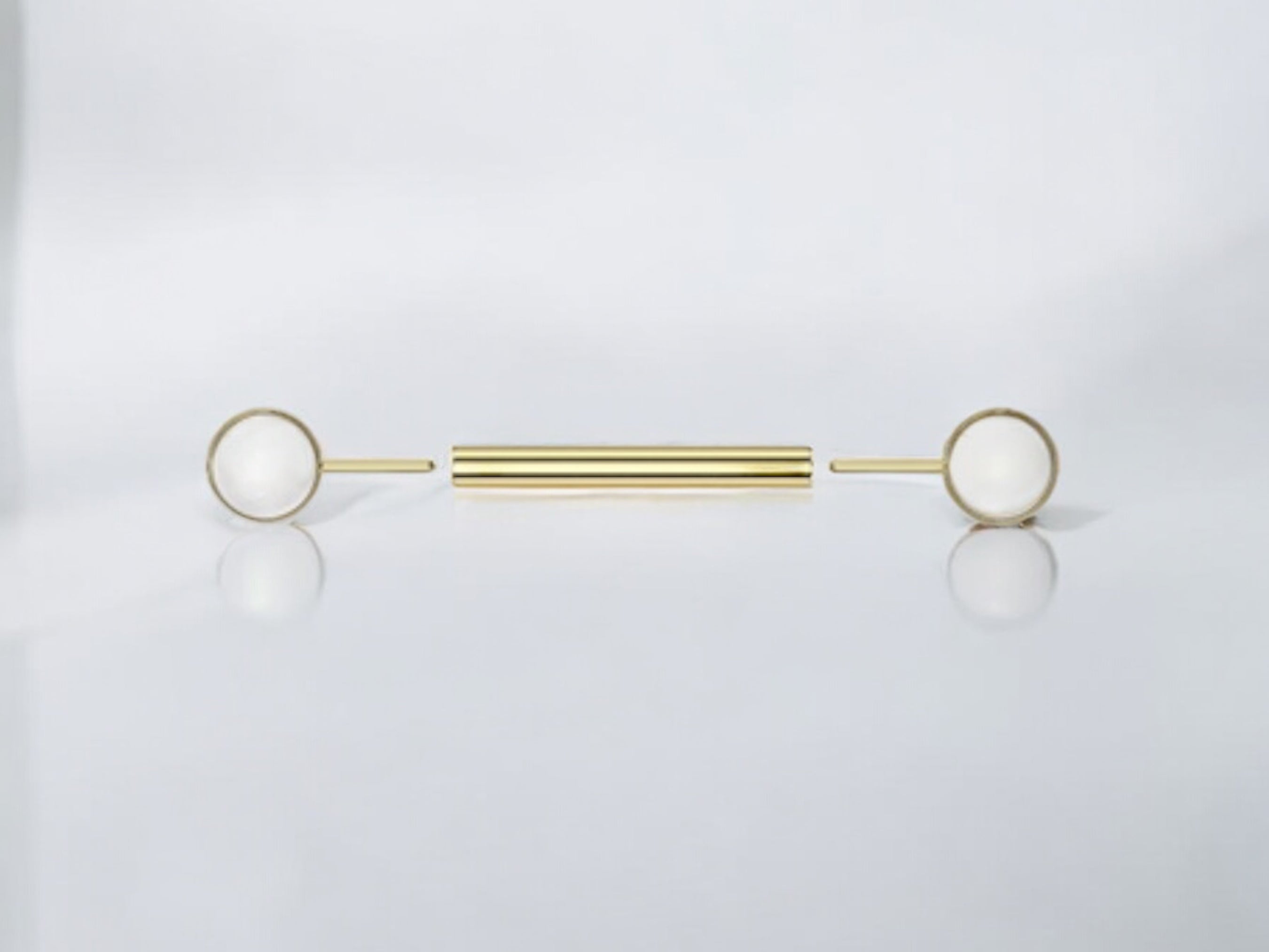 Pearl Nipple Ring, Threadless Push-in Titanium Nipple Piericing Barbells, Gold Silver 14g Nipple Barbell Jewelry