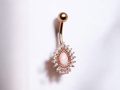 Rose Gold Victorian Style Belly Button Ring Piercing Jewelry