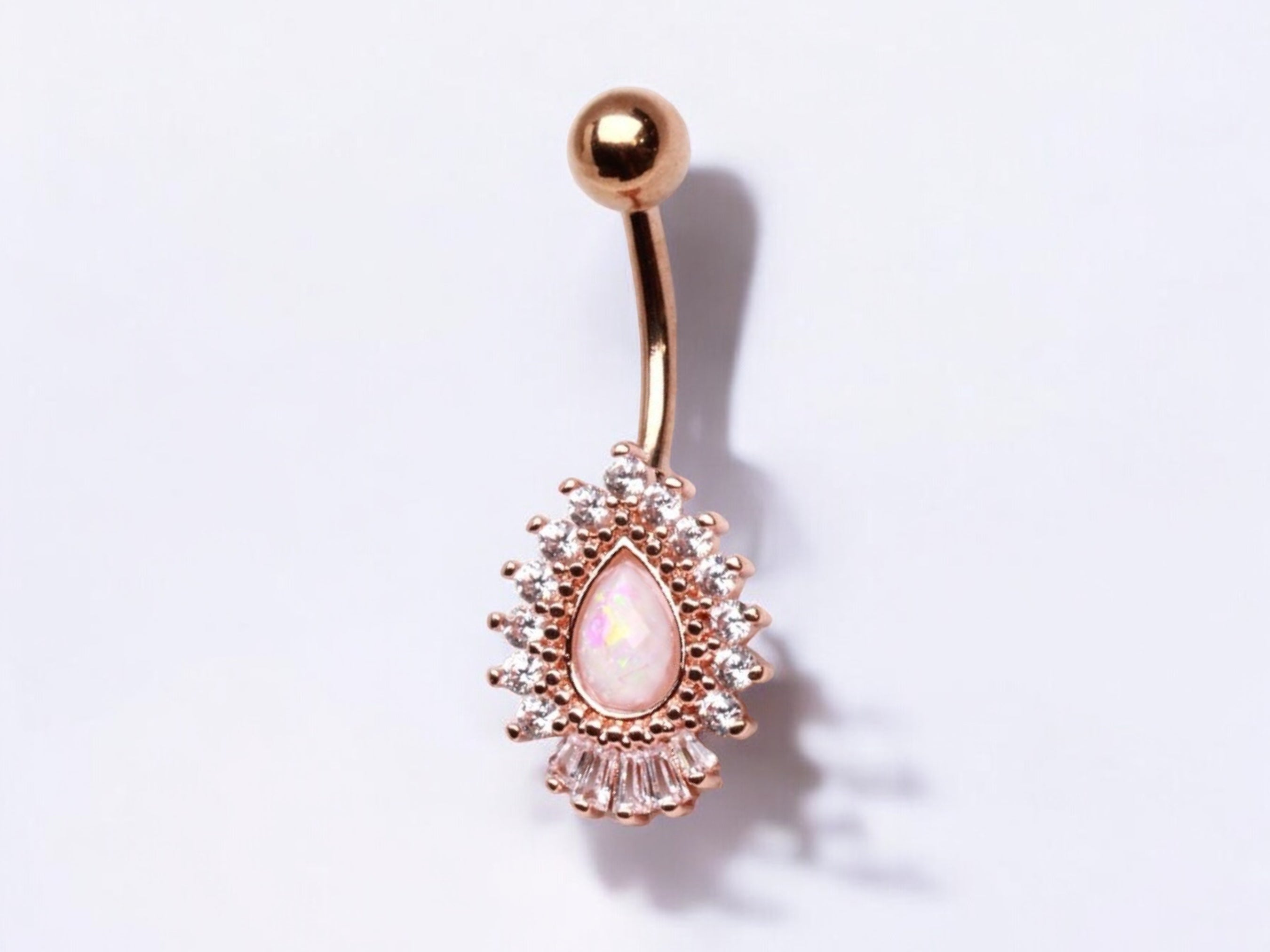 Rose Gold Victorian Style Belly Button Ring Piercing Jewelry