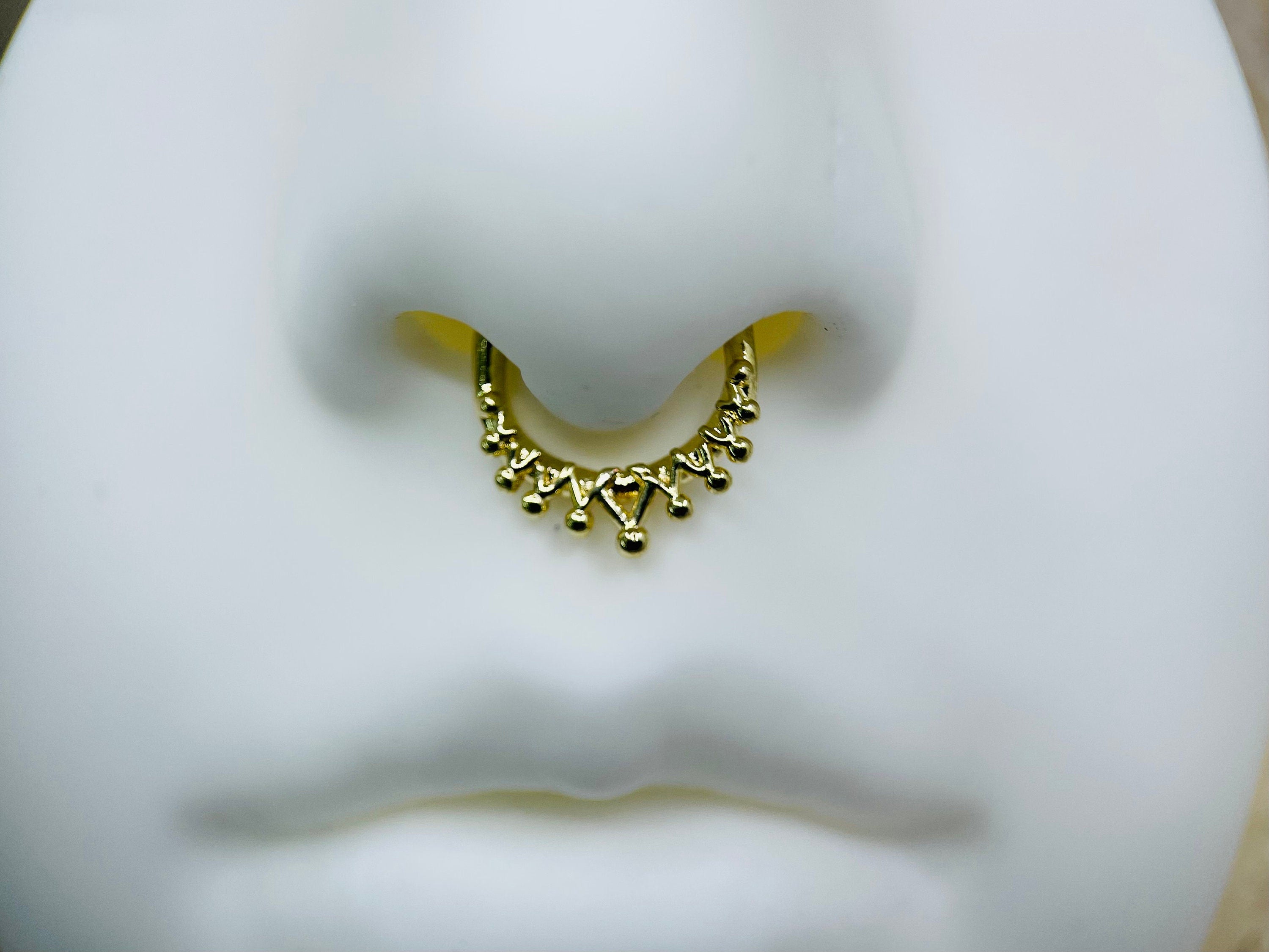 16G Gold Crown Septum Clicker Ring • Septum Piercing