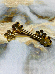 A set of Grand Plumeria Flower Nipple Barbell