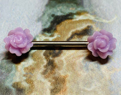 A Set of Acrylic Rose Nipple Barbell, Nipple Jewelry, Nipple Piercing