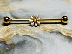 14G Daisy Industrial Barbell. Industrial Bar. Industrial Piercing.