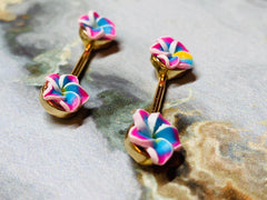 A set of Tropical Plumeria Flower Nipple Barbell