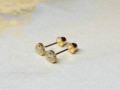 14K Real Gold Dainty Heart Shape Screw Back Stud Earrings. 14K Gold. 14K Gold Jewelry.