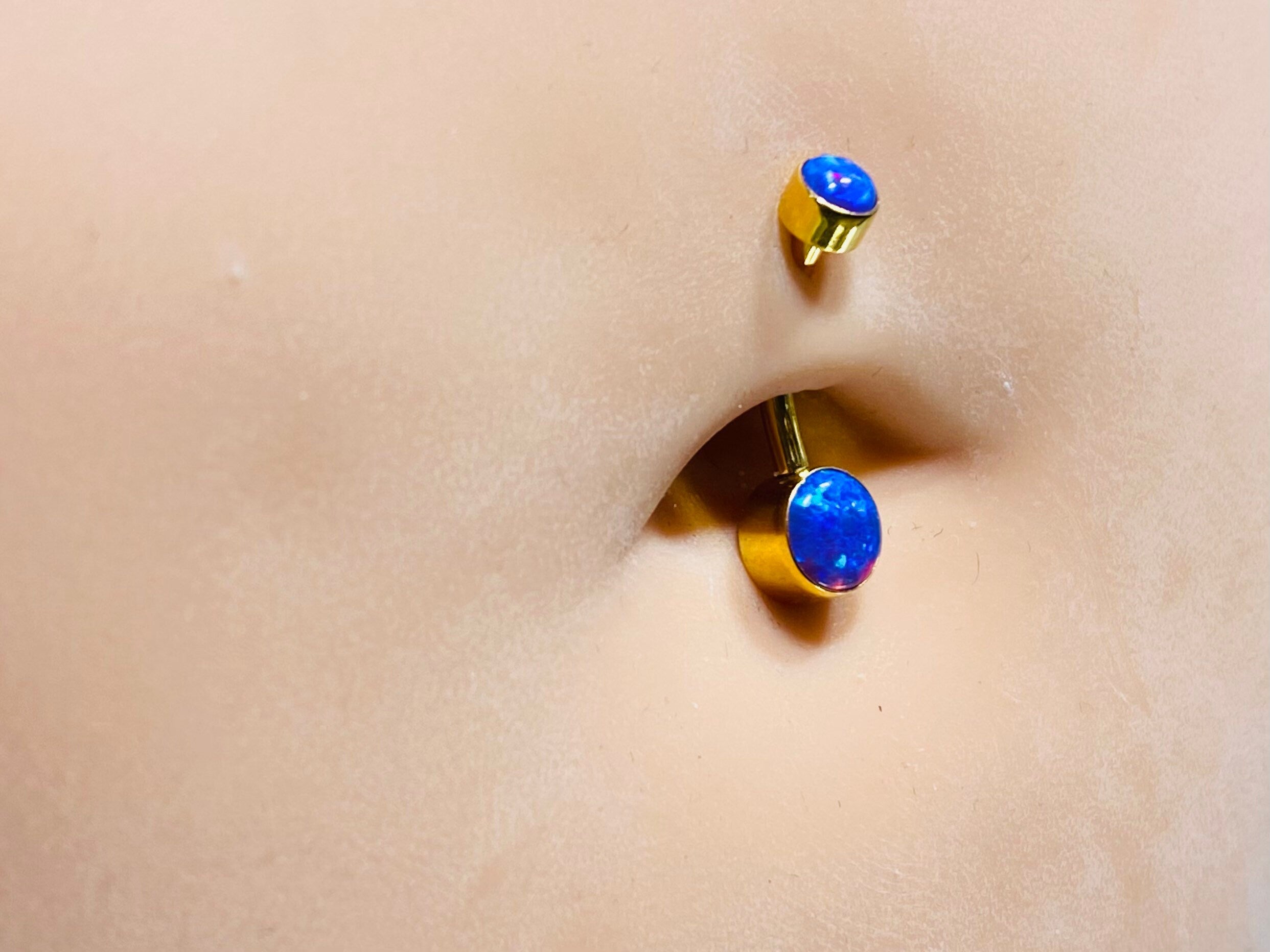 14G Internally Threaded Purple Opal Belly Button Ring. Belly Ring. Navel Ring. Belly Piercing.