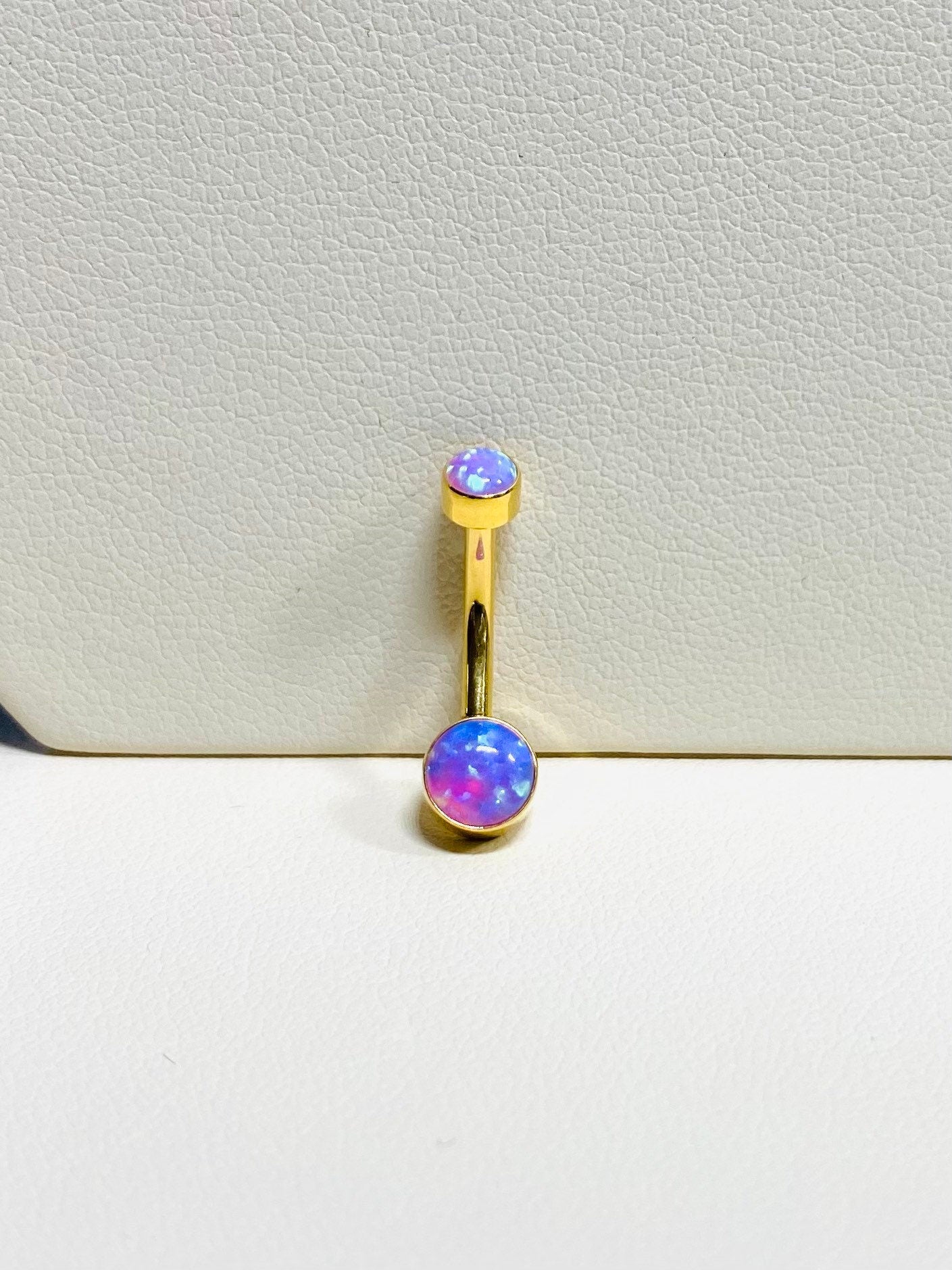 14G Internally Threaded Pink Opal Belly Button Ring. Belly Ring. Navel Ring. Belly Piercing.