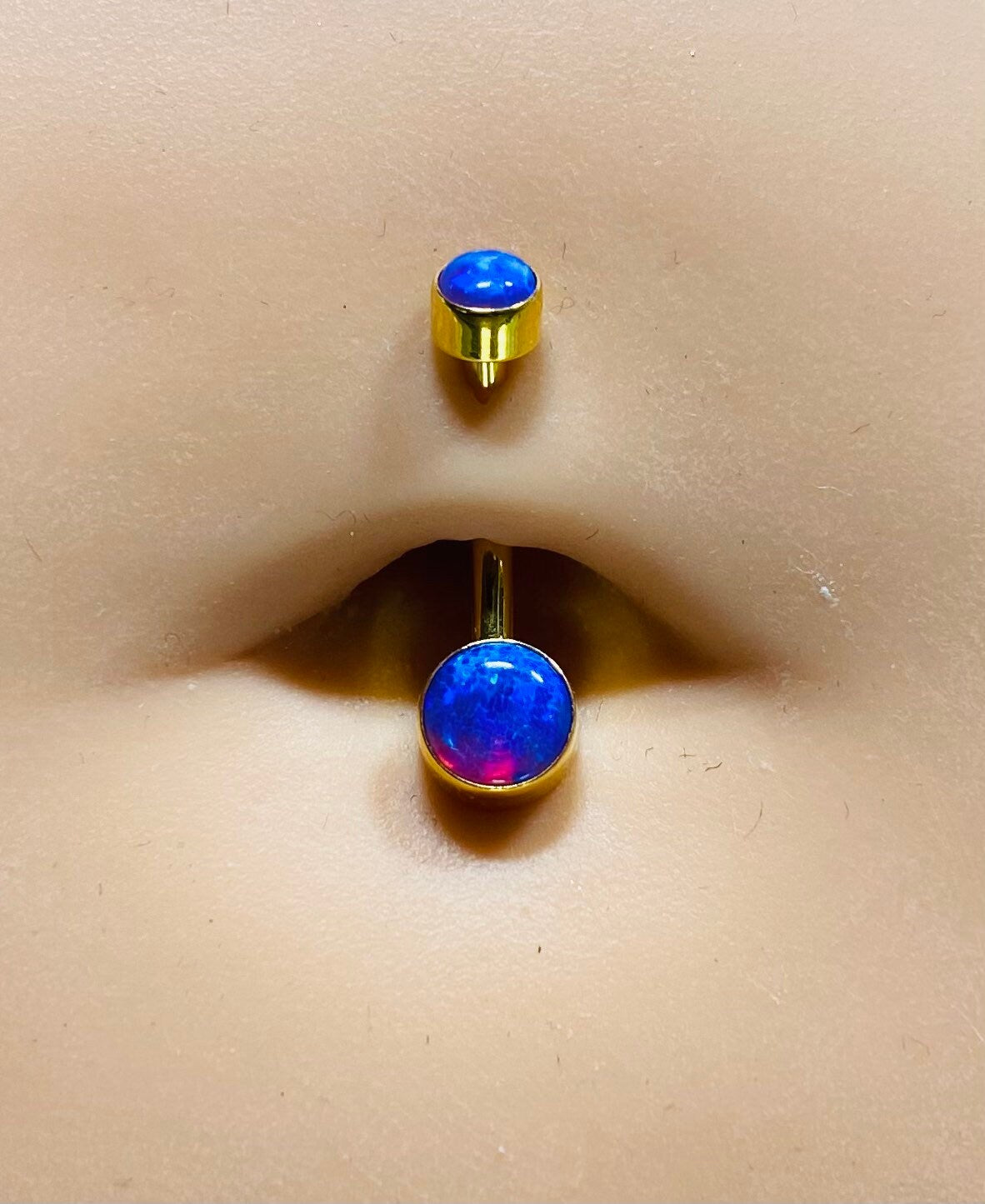 14G Internally Threaded Purple Opal Belly Button Ring. Belly Ring. Navel Ring. Belly Piercing.