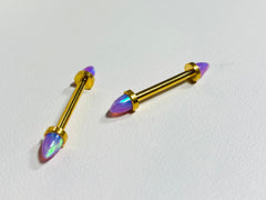 Internally Threaded Pink Opal Nipple Barbell Jewelry for Woman. Nipple Piercings. Nipple Rings. Nipple Jewelry