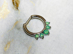 16G Green Opal Septum Clicker Ring. Septum Piercing. Septum Jewelry. Septum Piercing.