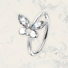 20G Bendable Butterfly Nose Hoop. Nose Ring. Cartilage Hoop. Cartilage Piercing. Cartilage Studs. Tragus Piercing. Tragus Hoop