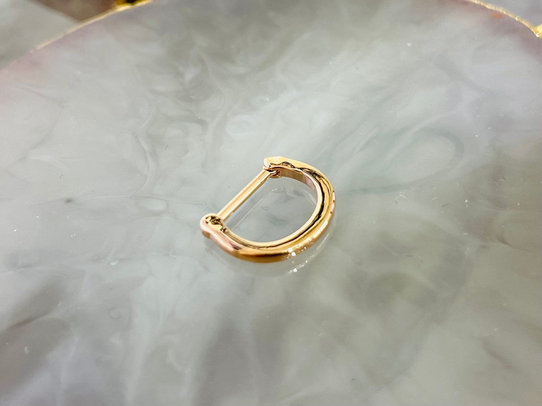 16G Plain Rose Gold Septum Clicker Ring. Septum Piercing. Septum Jewelry. Nose Ring.