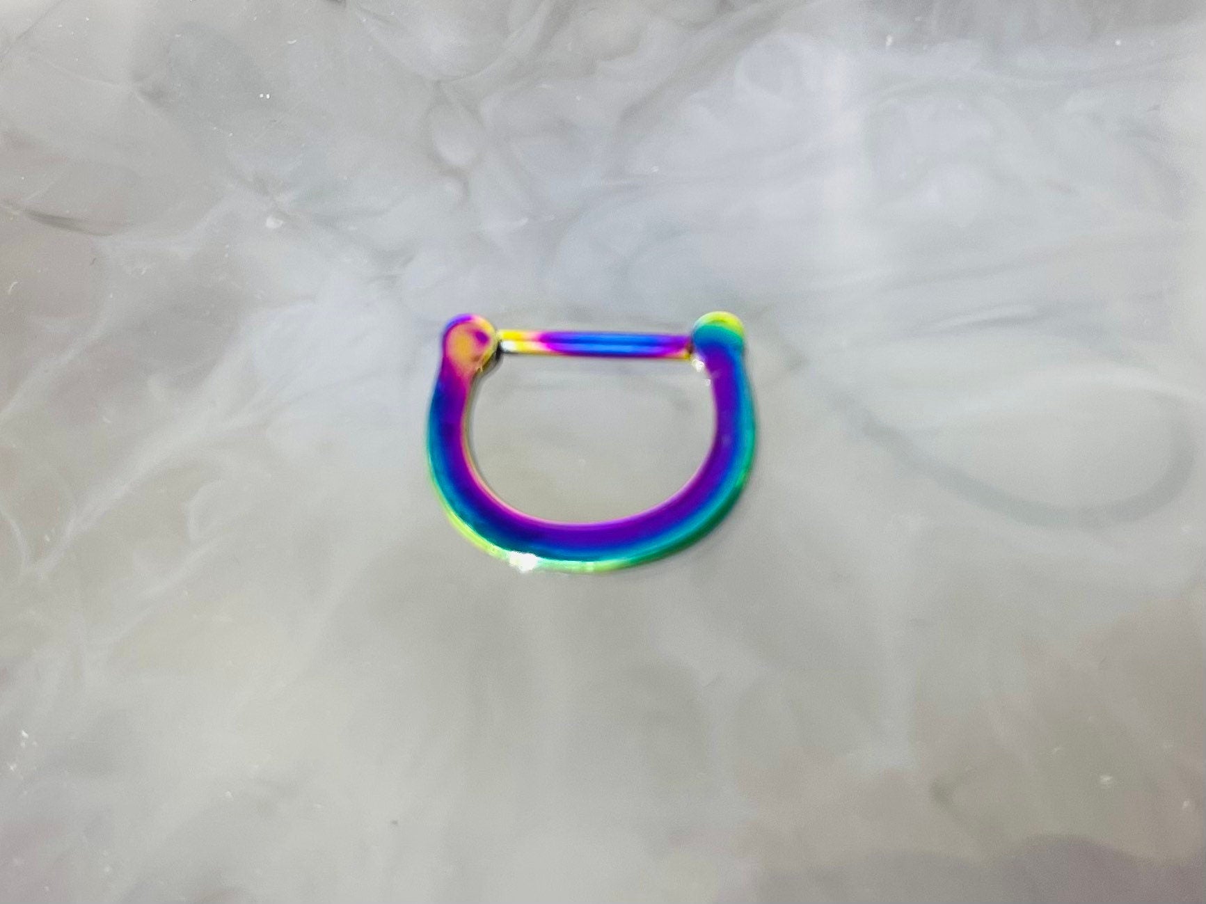 16G Plain Rainbow Septum Clicker Ring. Septum Piercing. Septum Jewelry. Nose Ring.