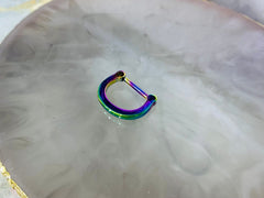 16G Plain Rainbow Septum Clicker Ring. Septum Piercing. Septum Jewelry. Nose Ring.