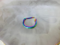 16G Plain Rainbow Septum Clicker Ring. Septum Piercing. Septum Jewelry. Nose Ring.