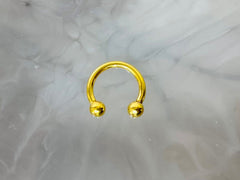 16G Implant Grade Titanium Internally Threaded Gold 8MM 10MM Horseshoe Circular Barbell.