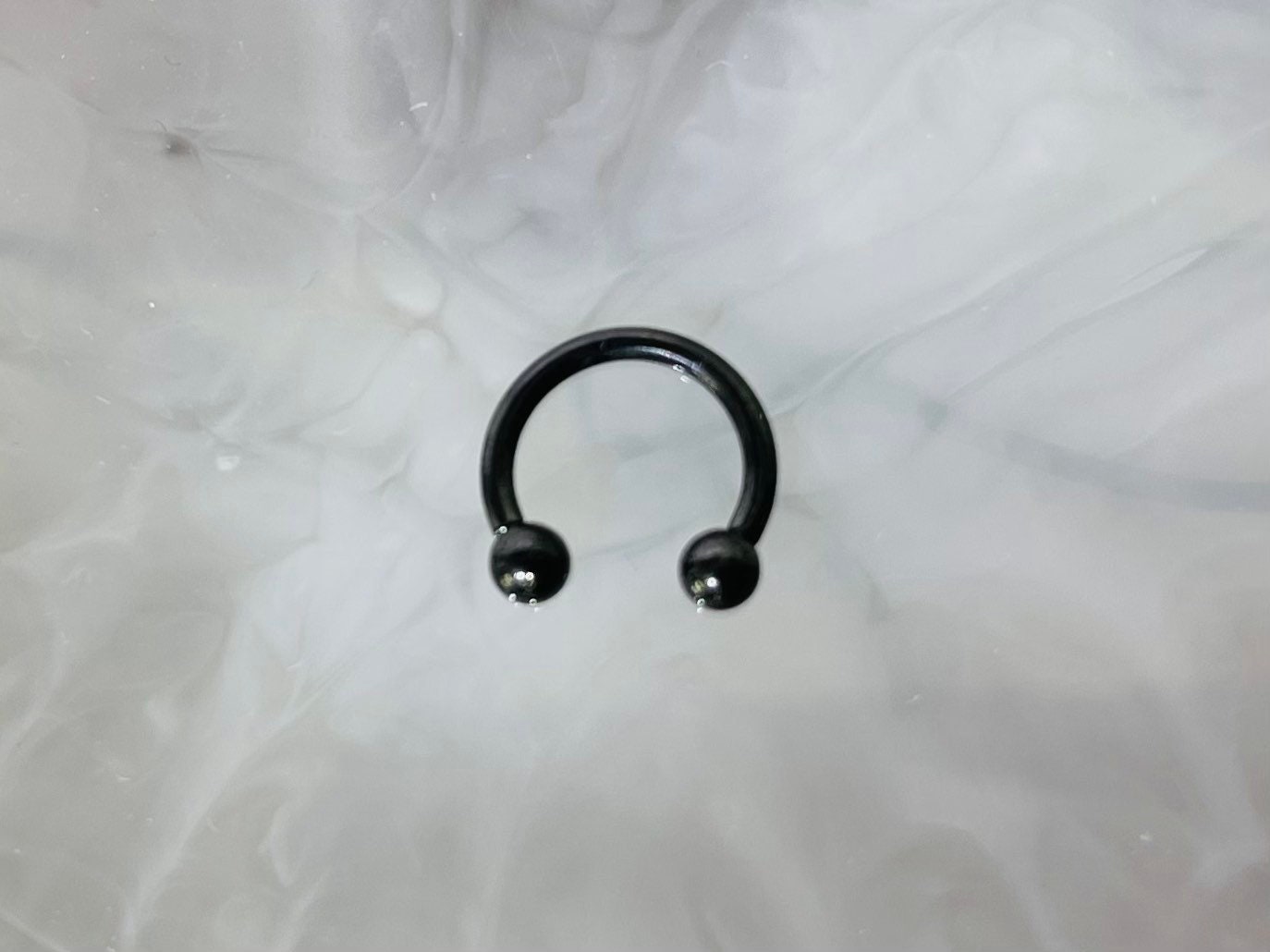 16G Implant Grade Titanium Internally Threaded Black 8MM 10MM Horseshoe Ring