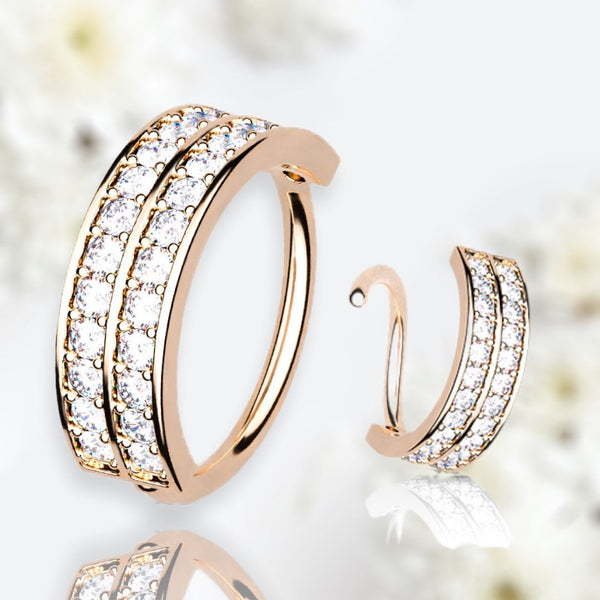 Diamonds,14k Rose Gold store Multistone Helix Cartilage Bendable Ring Hoop Stud..20g..8mm Real Diamonds