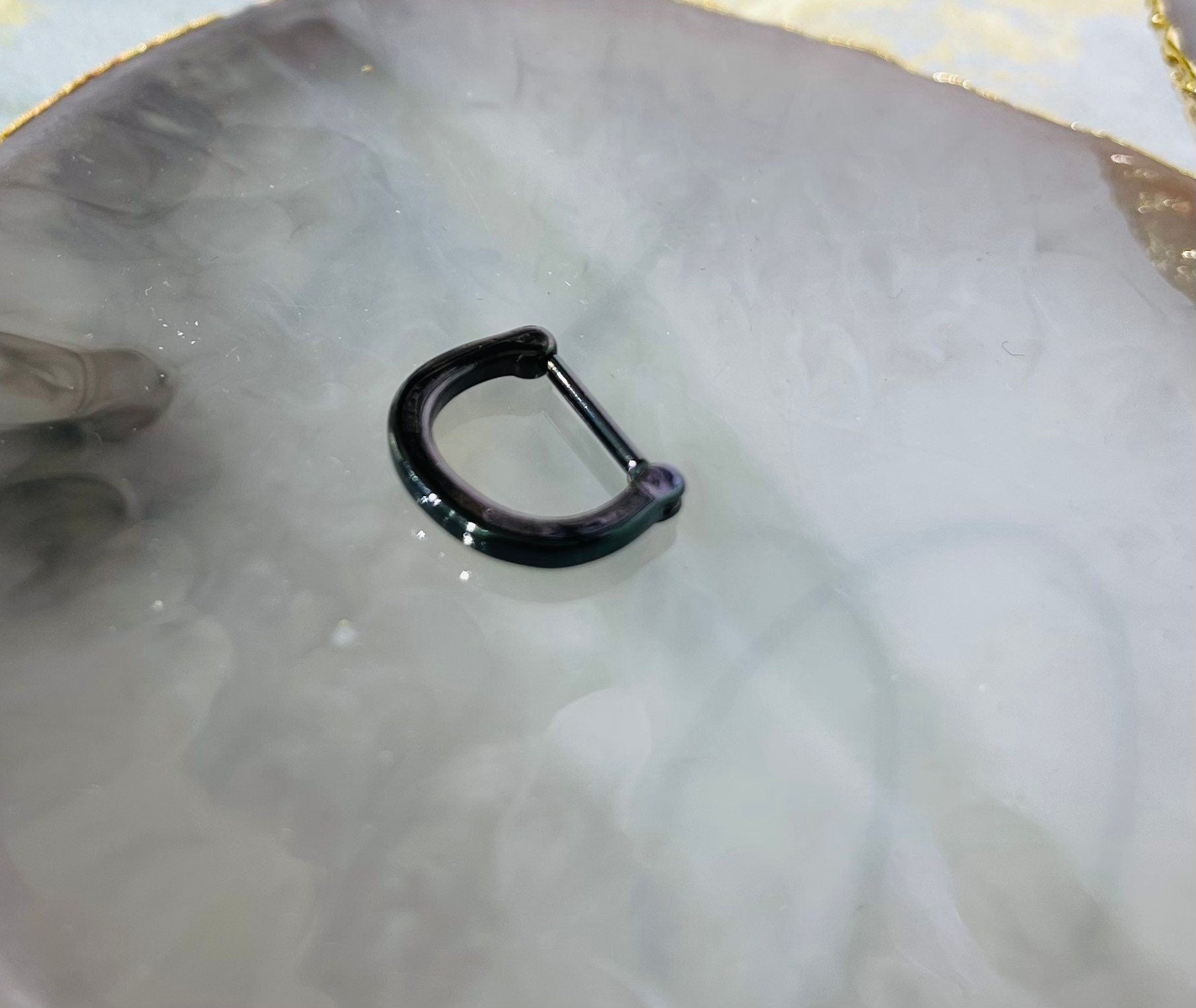 16G Plain Black Septum Clicker Ring