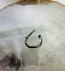 16G Plain Black Septum Clicker Ring