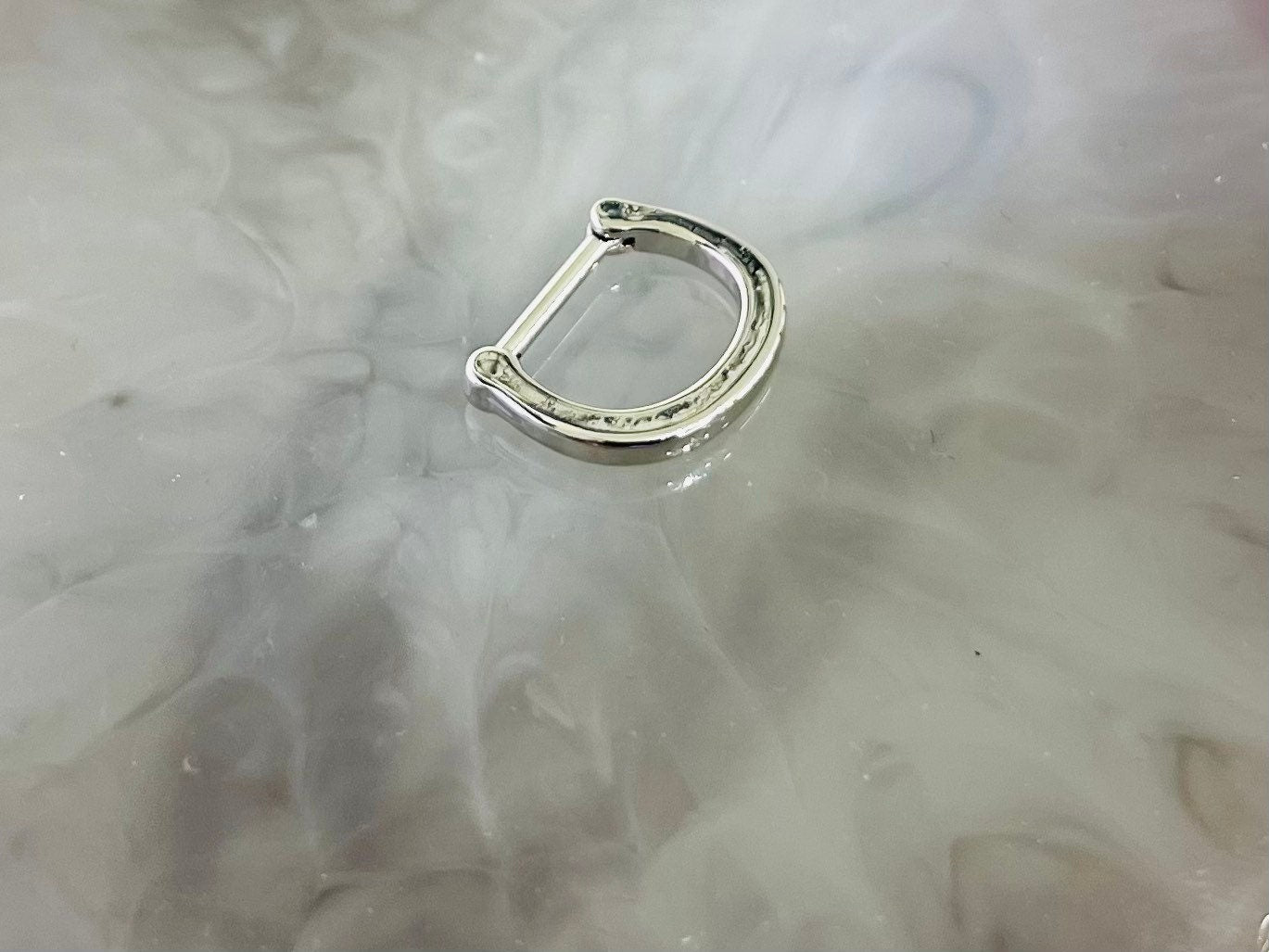 16G Plain Silver Septum Clicker Ring. Septum Piercing. Septum Jewelry. Nose Ring.