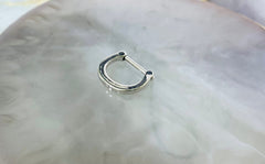 16G Plain Silver Septum Clicker Ring. Septum Piercing. Septum Jewelry. Nose Ring.