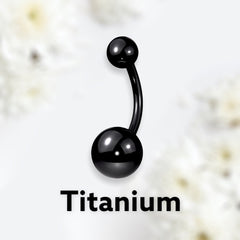 14G Implant Grade Titanium Plain Black Belly Button Ring