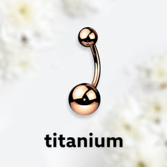 14G Implant Grade Titanium Plain Rose Gold Belly Button Ring