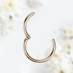 Implant Grade Titanium Rose Gold Hinged Plain Clicker Hoop for Septum, Cartilage, Tragus & More