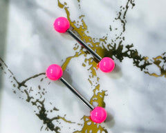 14G Basic Petite Solid Pink Nipple Barbell. Nipple Rings. Nipple Piercing. Nipple Jewelry. Petite Nipple Ring