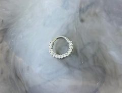 18G Dainty Bendable Silver Hoop with Stones for Septum, Cartilage, Targus, Helix Piercing & More