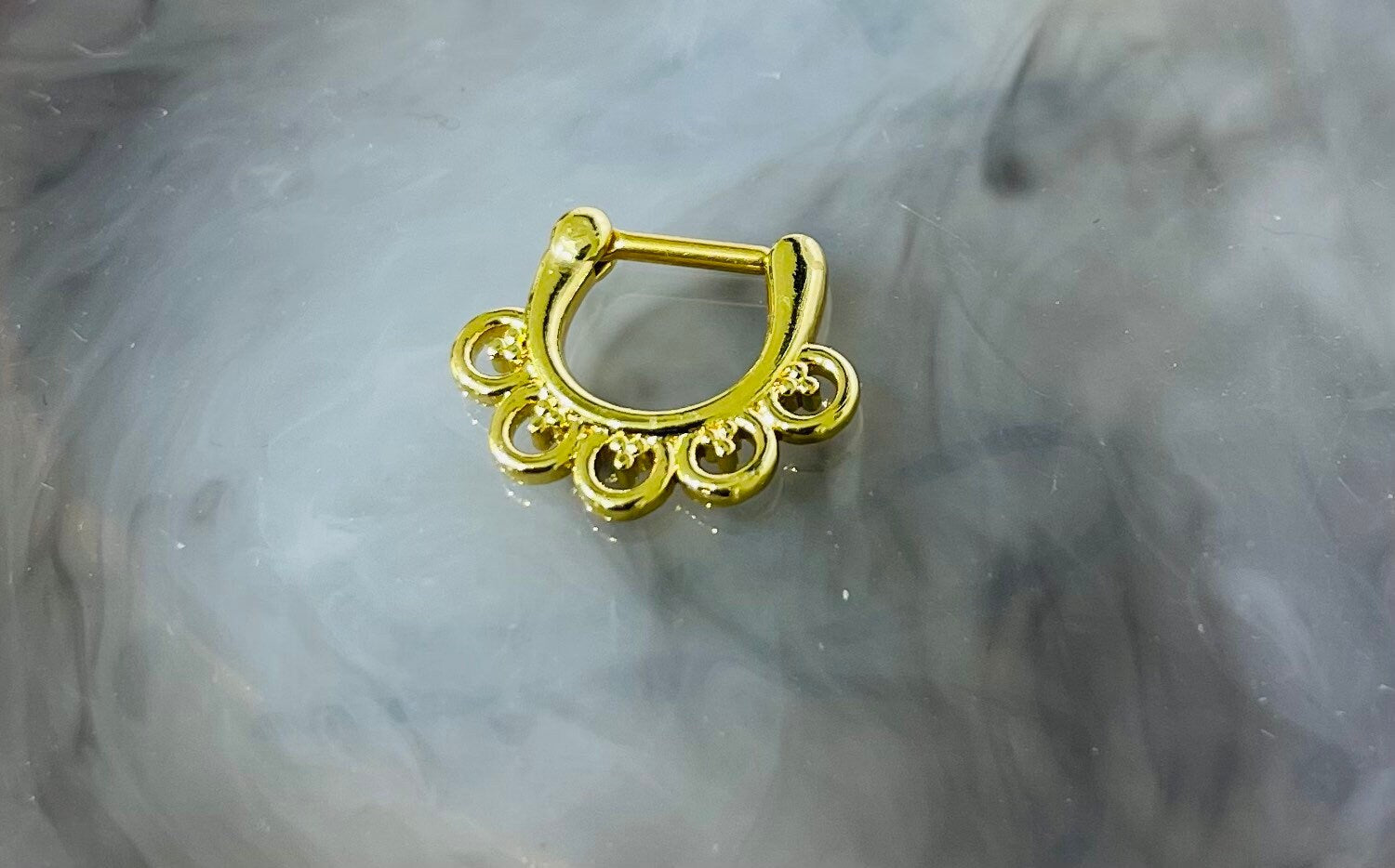 16G Gold Basic Septum Clicker Ring