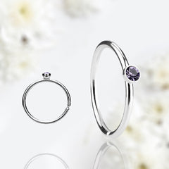 20G Single Tanzanite Stone Top Bendable Nose Hoop. Cartilage Hoop. Nose Ring. Nose Piercing. Cartilage Piercing.