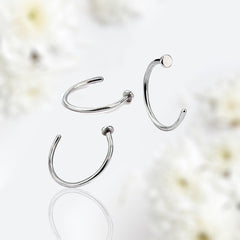 20G Implant Grade Titanium Flat Top Nose Hoop. Nose Piercing. Nose Jewelry.