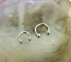 16G 14G Implant Grade Titanium Internally Threaded Silver 8MM 10MM Horseshoe Circular Barbell. Septum Ring. Nipple Rings.