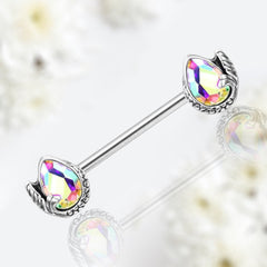 Pair of 14G Pear Shape Nipple Barbell Jewelry for Woman. Nipple Rings. Nipple Jewelry. Nipple Piercing.