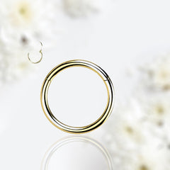 Implant Grade Titanium Gold Hinged 18G 16G 14G Plain Clicker Hoop for Septum, Cartilage, Tragus & More