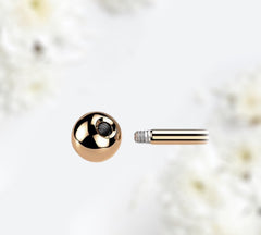 Pair of 14G Externally Threaded Implant Grade Titanium Plain Rose Gold Nipple Barbells. Nipple Rings. Nipple Jewelry. Nipple Piercing.