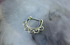 16G Silver Basic Septum Clicker Ring