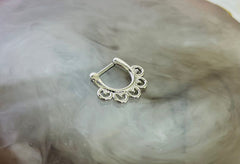 16G Silver Basic Septum Clicker Ring