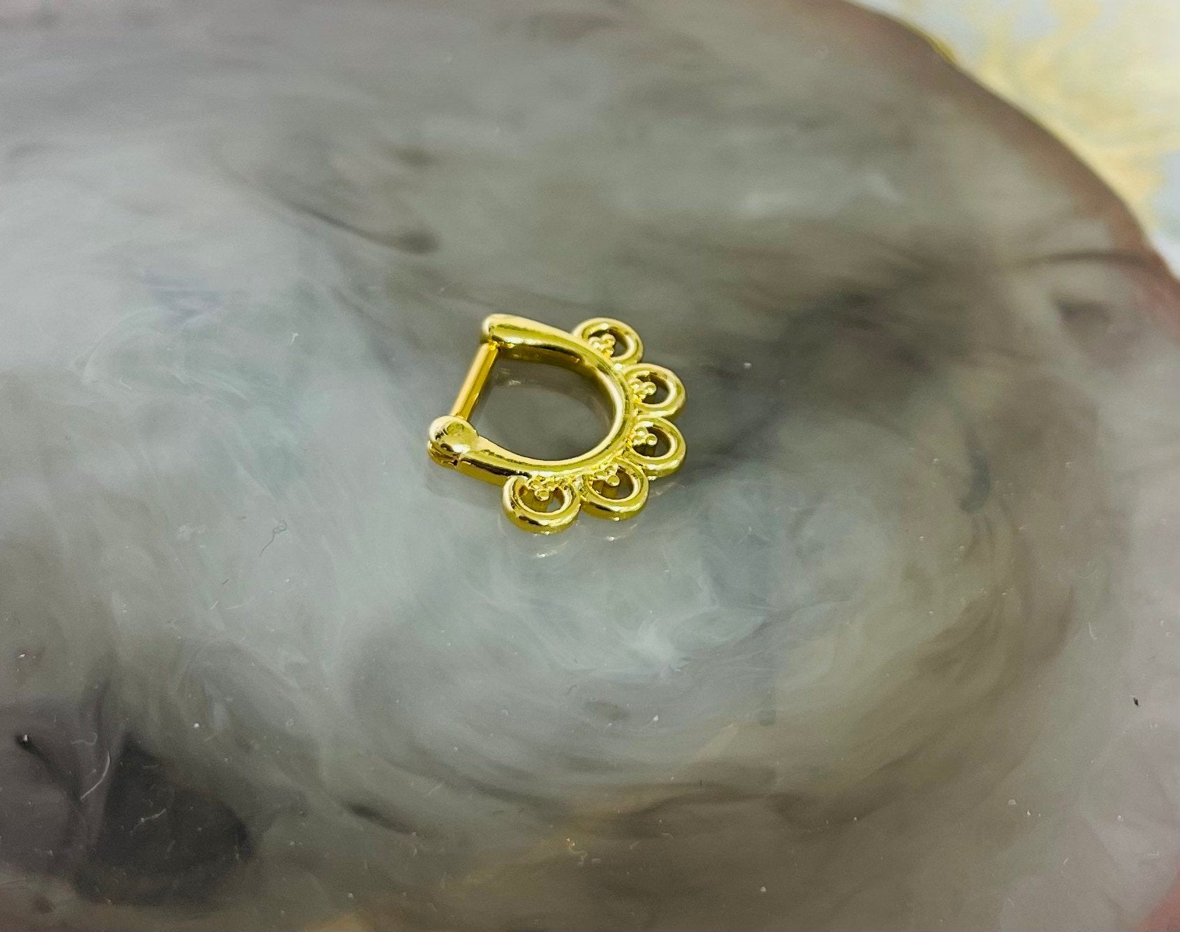 16G Gold Basic Septum Clicker Ring