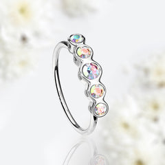 20G Bendable 5 Stones Nose Hoop Ring. Nose Ring. Nose Piercing. Cartilage Piercing. Cartilage Ring. Cartilage Earrings.