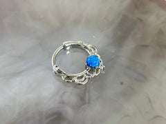 16G Blue Opal Center Lacey Septum Clicker Ring • Septum Jewelry • Nose Ring • Nose Piercing • Septum Hoop