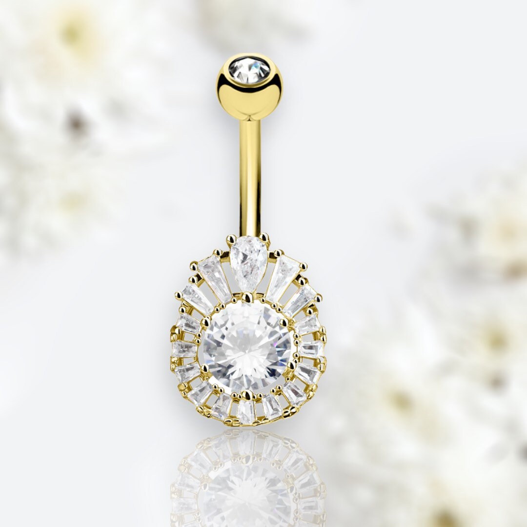 14G Gold Round Belly Button Ring