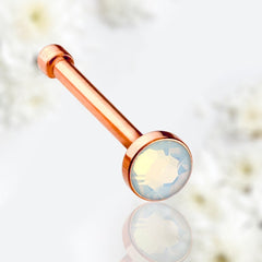 20g Rose Gold Opalite Stone Top Nose Bone Stud. Opal Nose Stud. Nose Pin.