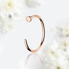 20G Implant Grade Titanium Rose Gold Flat Top Nose Hoop. Nose Piercing. Nose Jewelry.