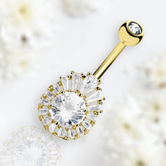 14G Gold Round Belly Button Ring