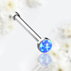 20g Blue Opal Top Nose Bone Stud. Opal Nose Stud. Nose Pin.