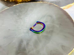 16G Plain Rainbow Septum Clicker Ring. Septum Piercing. Septum Jewelry. Nose Ring.